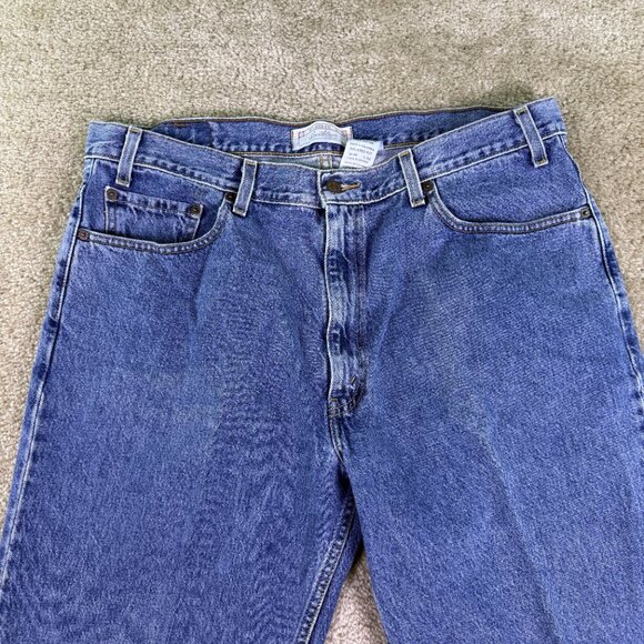 Levi Strauss Signature Mens Jeans 38x30 Blue Denim Relaxed Fit Straight Leg F054 - Picture 2 of 12